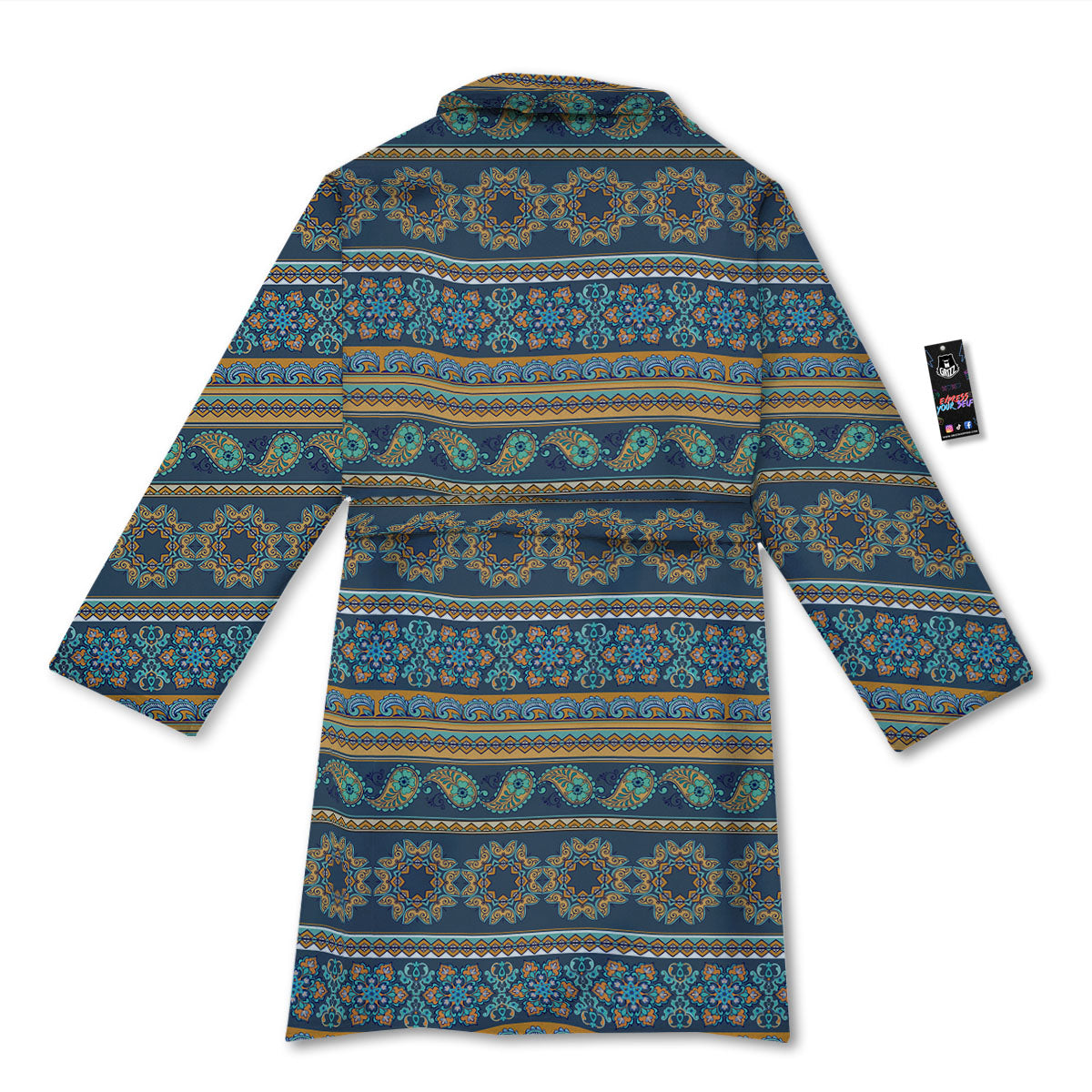 Ethnic Indian Print Pattern Bathrobe-grizzshop