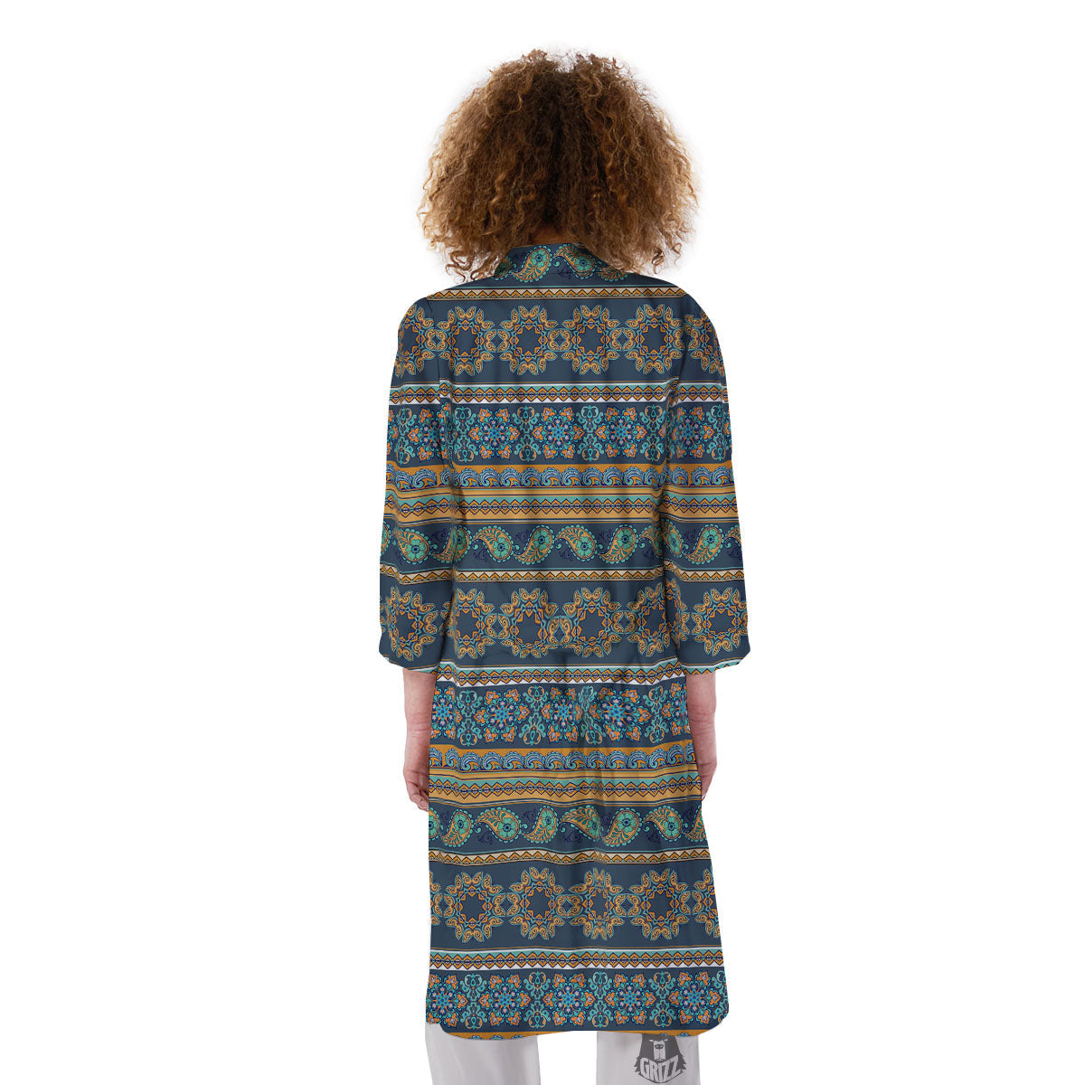 Ethnic Indian Print Pattern Kimono-grizzshop