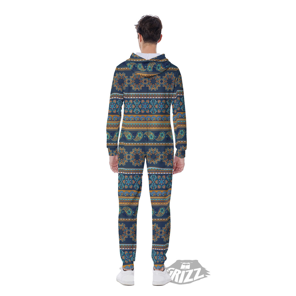 Ethnic Indian Print Pattern Men's Jumpsuit-grizzshop