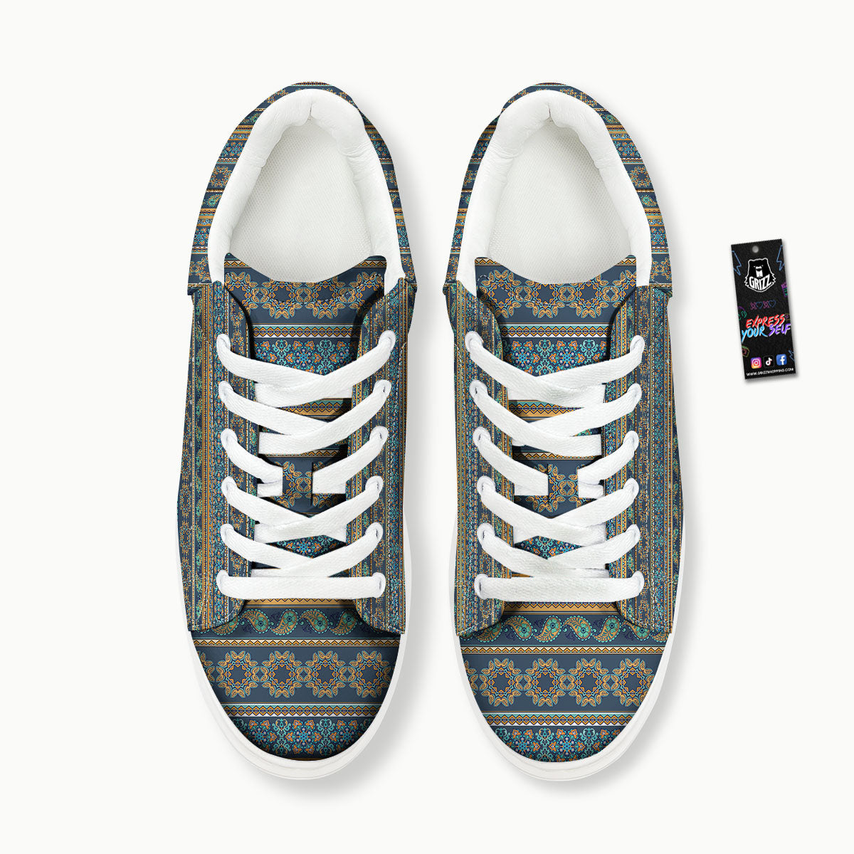 Ethnic Indian Print Pattern Platform Shoes-grizzshop