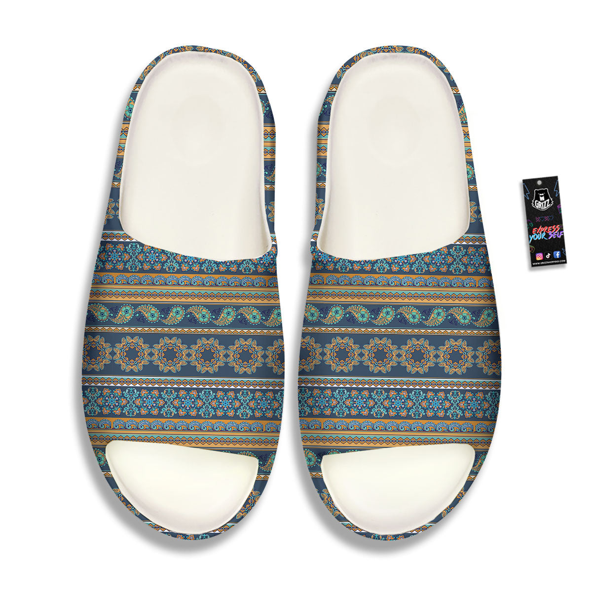 Ethnic Indian Print Pattern Sandals-grizzshop