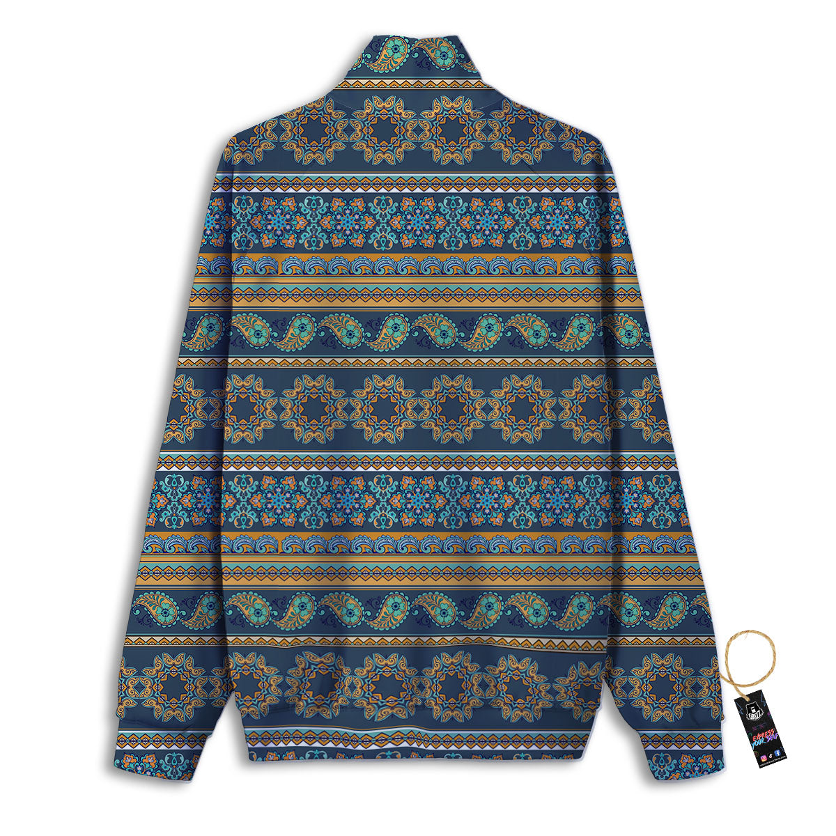 Ethnic Indian Print Pattern Track Jacket-grizzshop
