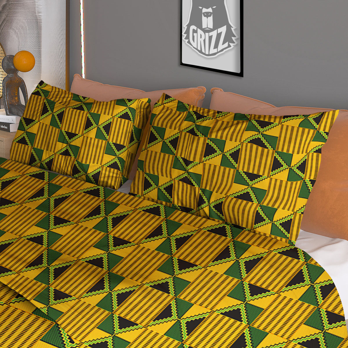 Ethnic Kente Print Pattern Duvet Cover Bedding Set