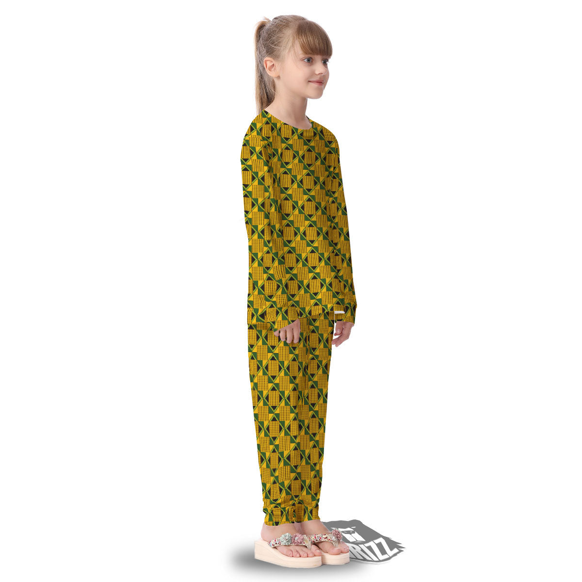 Ethnic Kente Print Pattern Kid's Pajamas-grizzshop