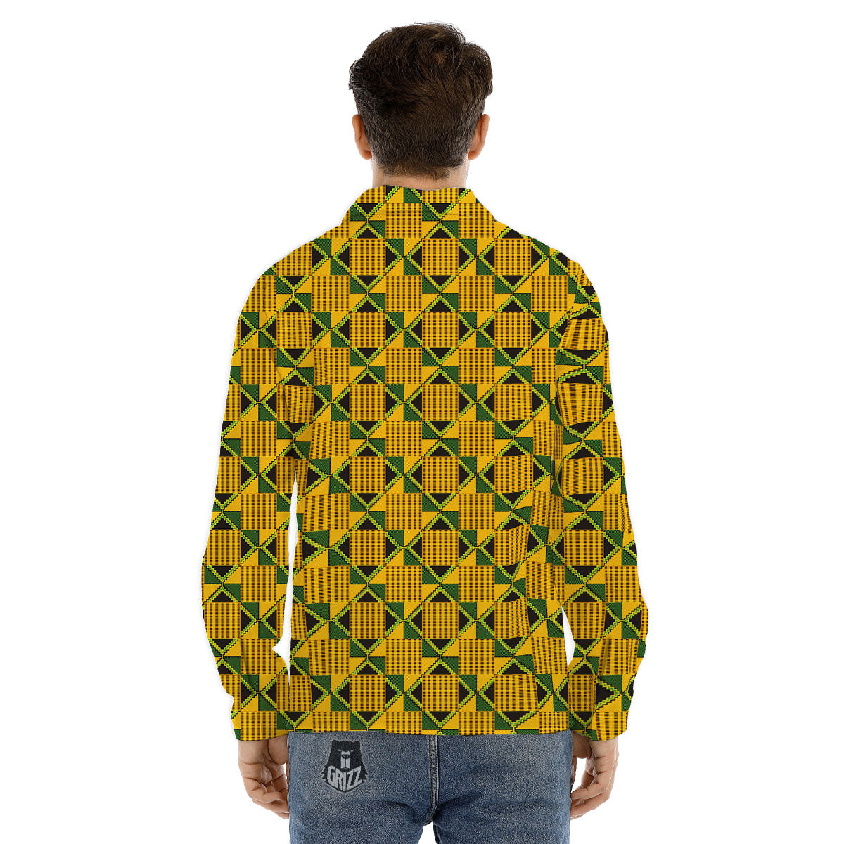 Ethnic Kente Print Pattern Men's Dress Shirts-grizzshop