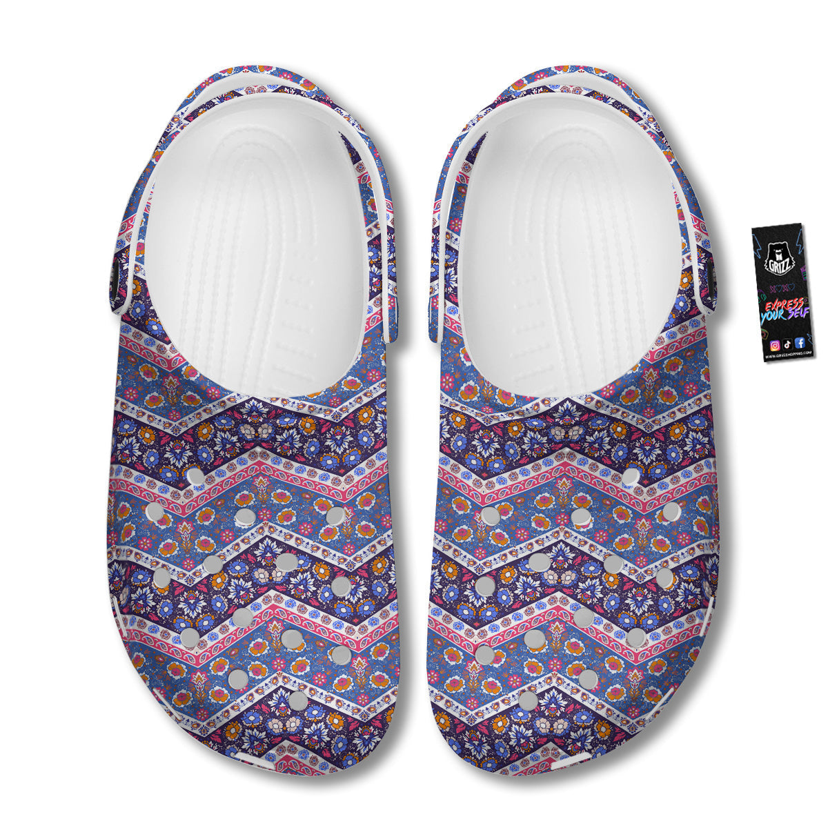 Ethnic Mandala And Indian Paisley Print Pattern Clog-grizzshop