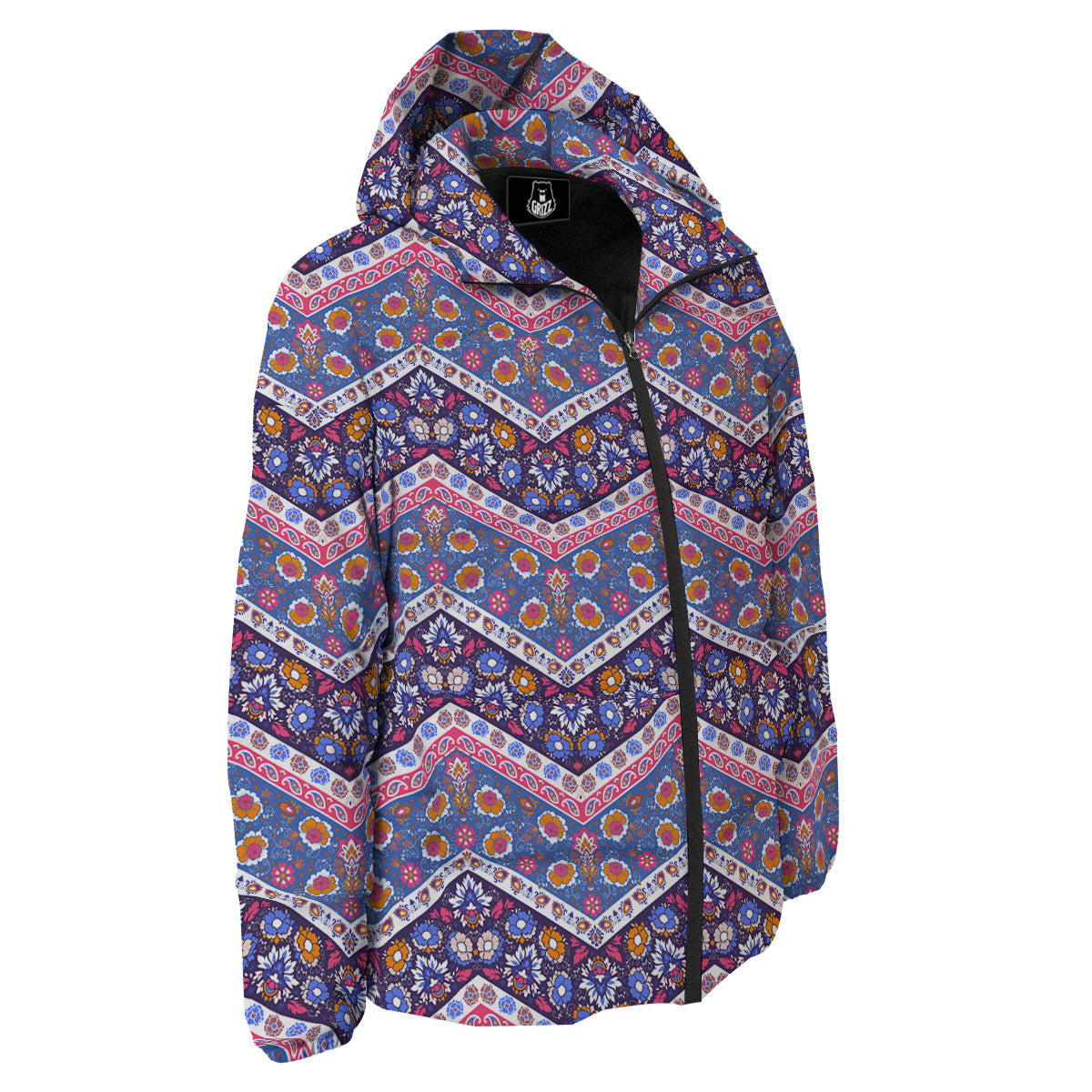 Ethnic Mandala And Indian Paisley Print Pattern Down Jacket-grizzshop
