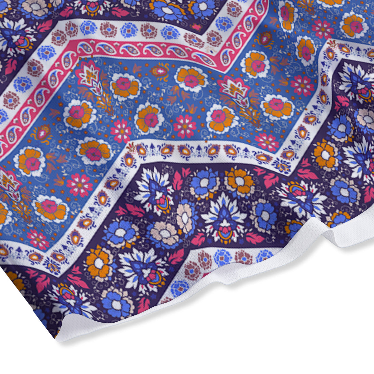 Hawaiian Tropical Dark Purple Print Pattern Mesh Shorts