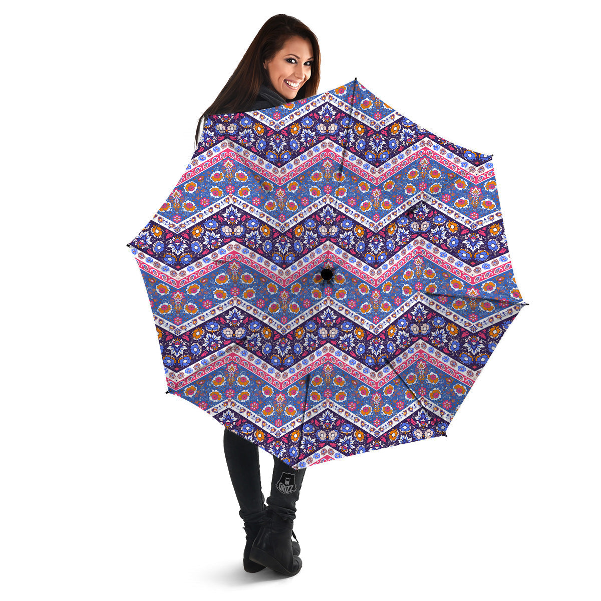 Ethnic Mandala And Indian Paisley Print Pattern Umbrella-grizzshop