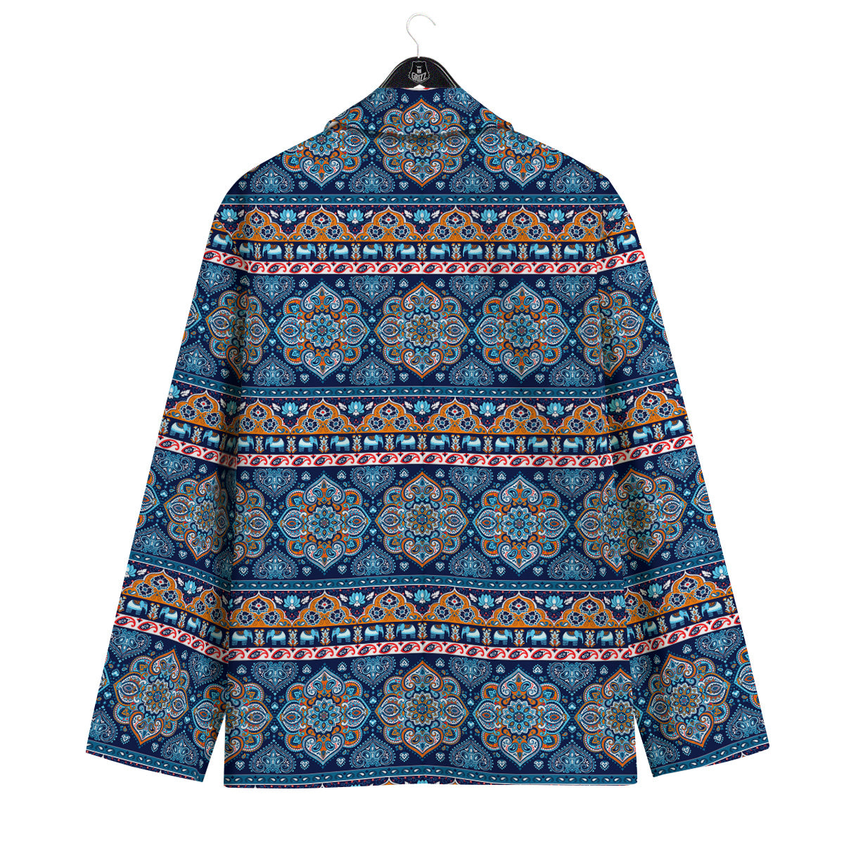 Ethnic Mandala Blue Print Pattern Men's Sport Coat-grizzshop