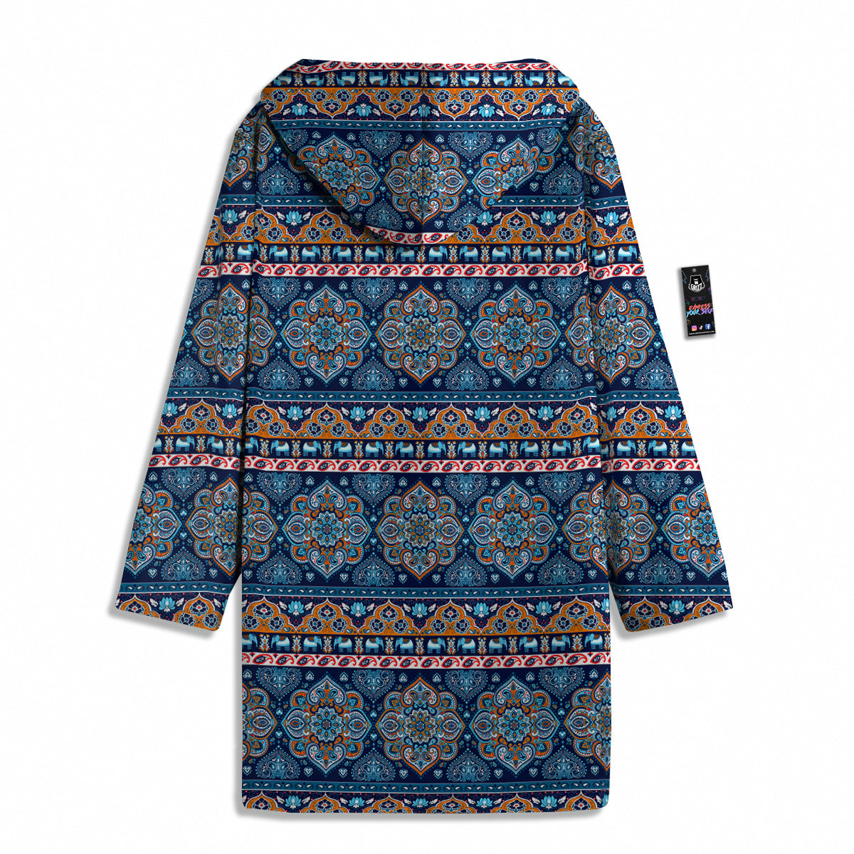 Ethnic Mandala Blue Print Pattern Men's Windbreaker Jacket-grizzshop