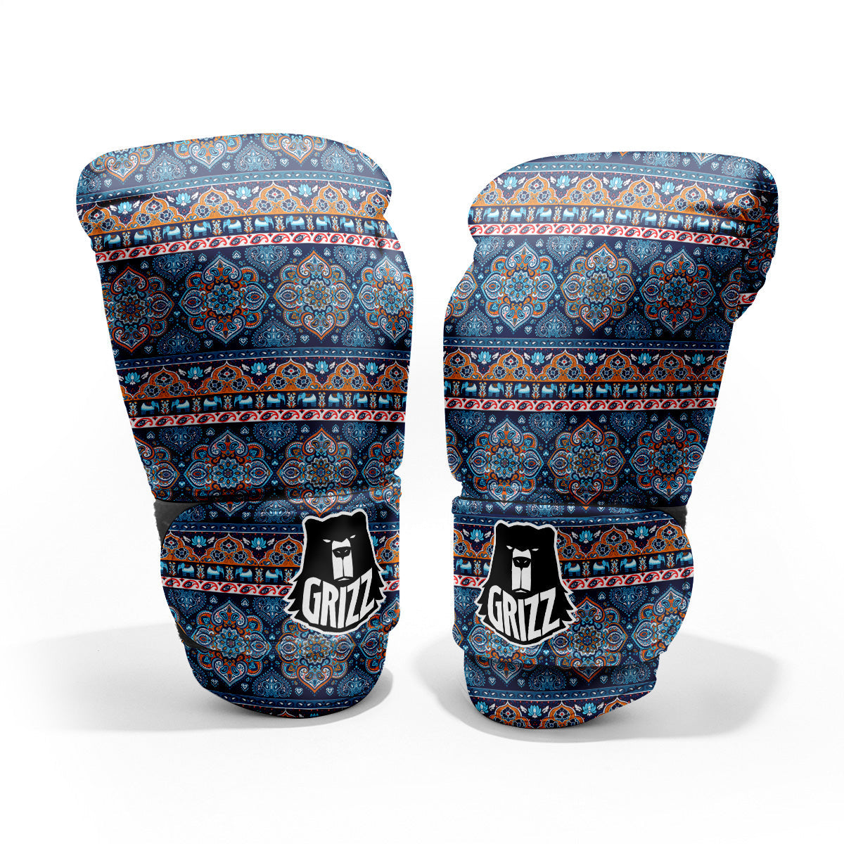 Ethnic Mandala Blue Print Pattern Pro Boxing Glove