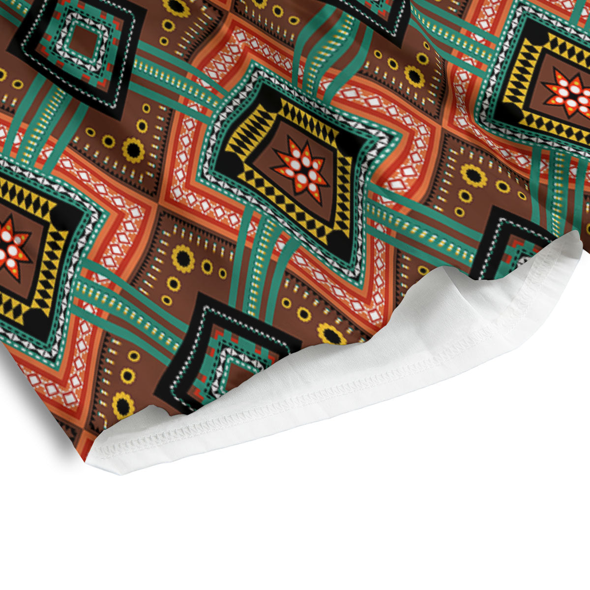 Ethnic Mandala Red Tribal Print Men's Athletic Shorts