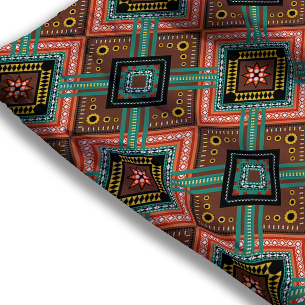 Ethnic Mandala Red Tribal Print Mesh Shorts