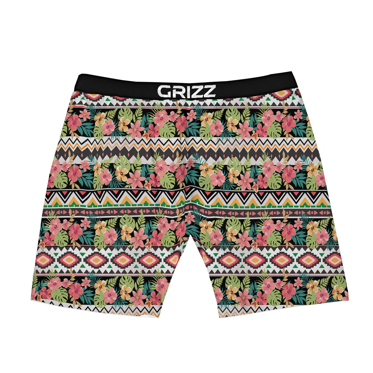 Ethnic Mix Tropical Flower Print Pattern Boxer Briefs-grizzshop