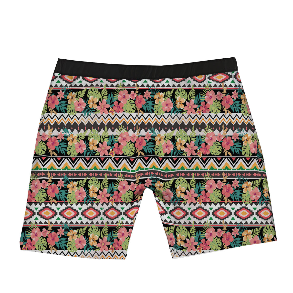 Ethnic Mix Tropical Flower Print Pattern Boxer Briefs-grizzshop