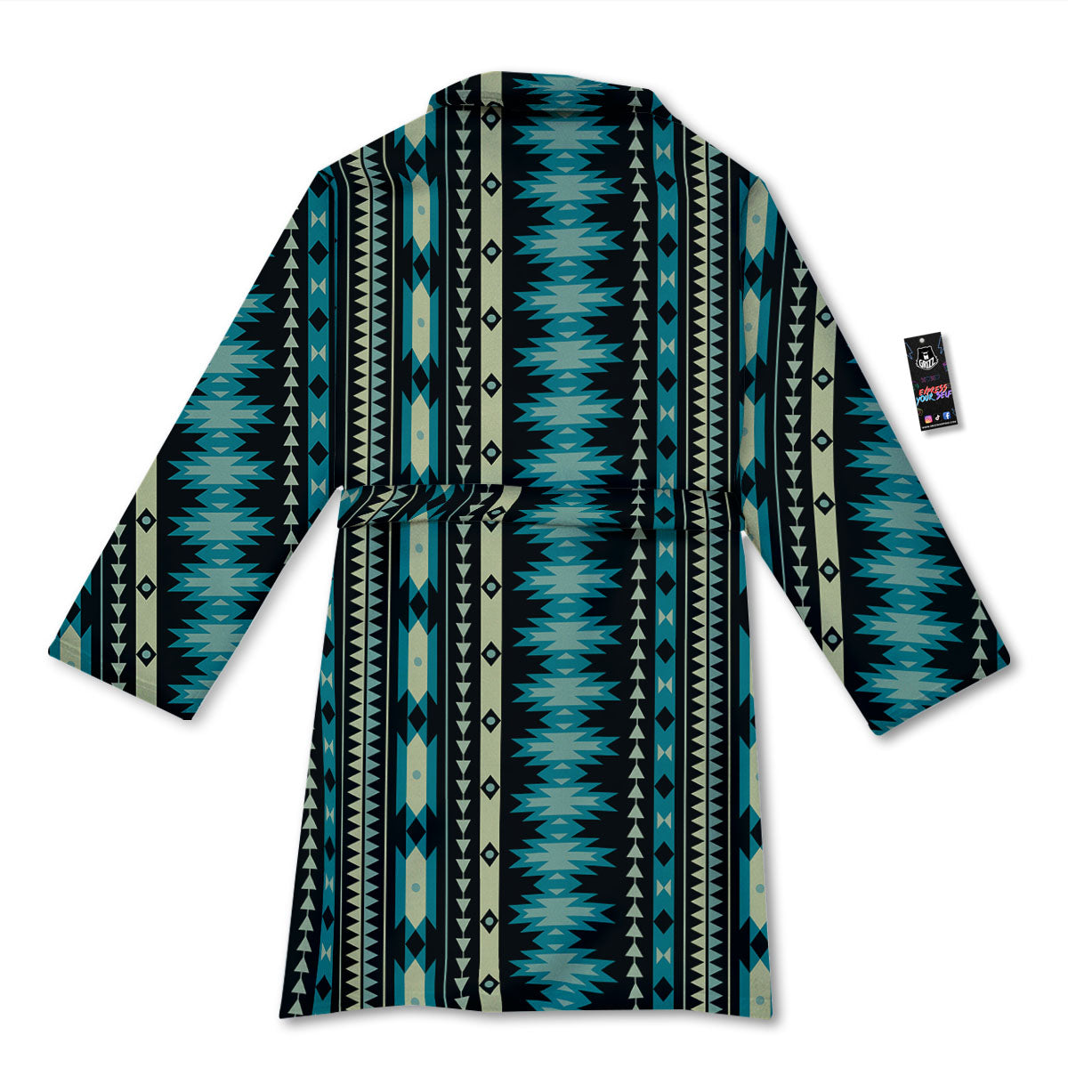 Ethnic Native Print Pattern Bathrobe-grizzshop