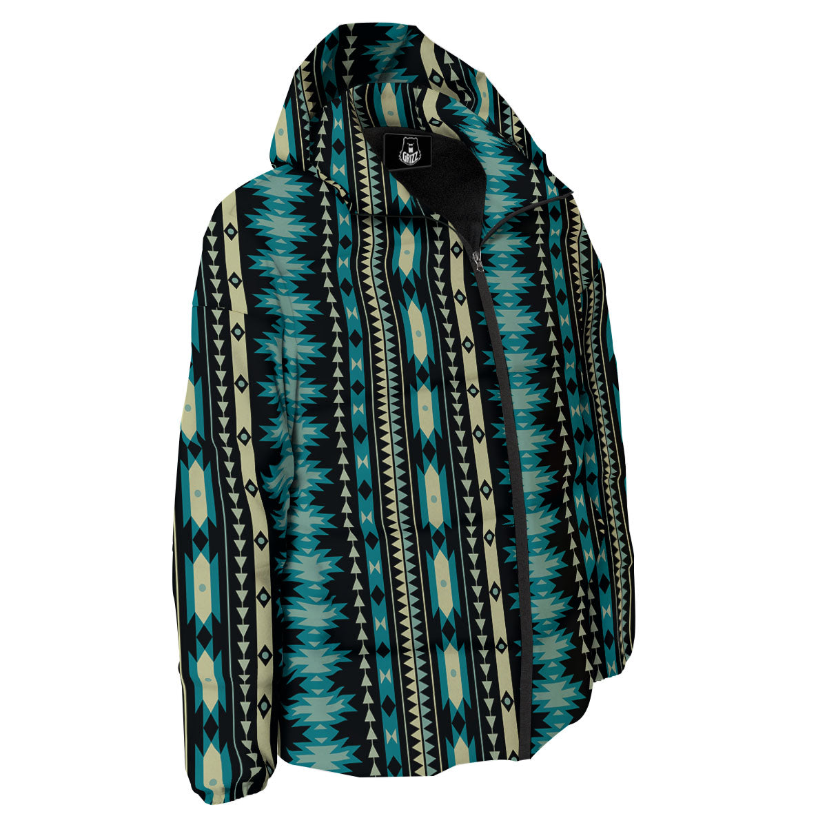 Ethnic Native Print Pattern Down Jacket-grizzshop