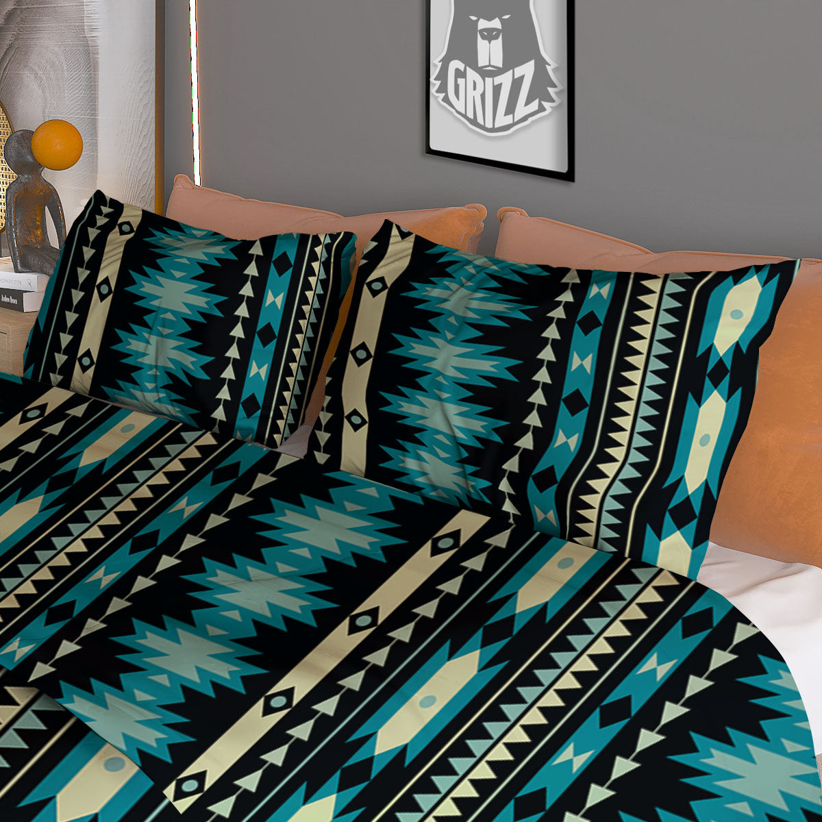 Ethnic Native Print Pattern Duvet Cover Bedding Set-grizzshop