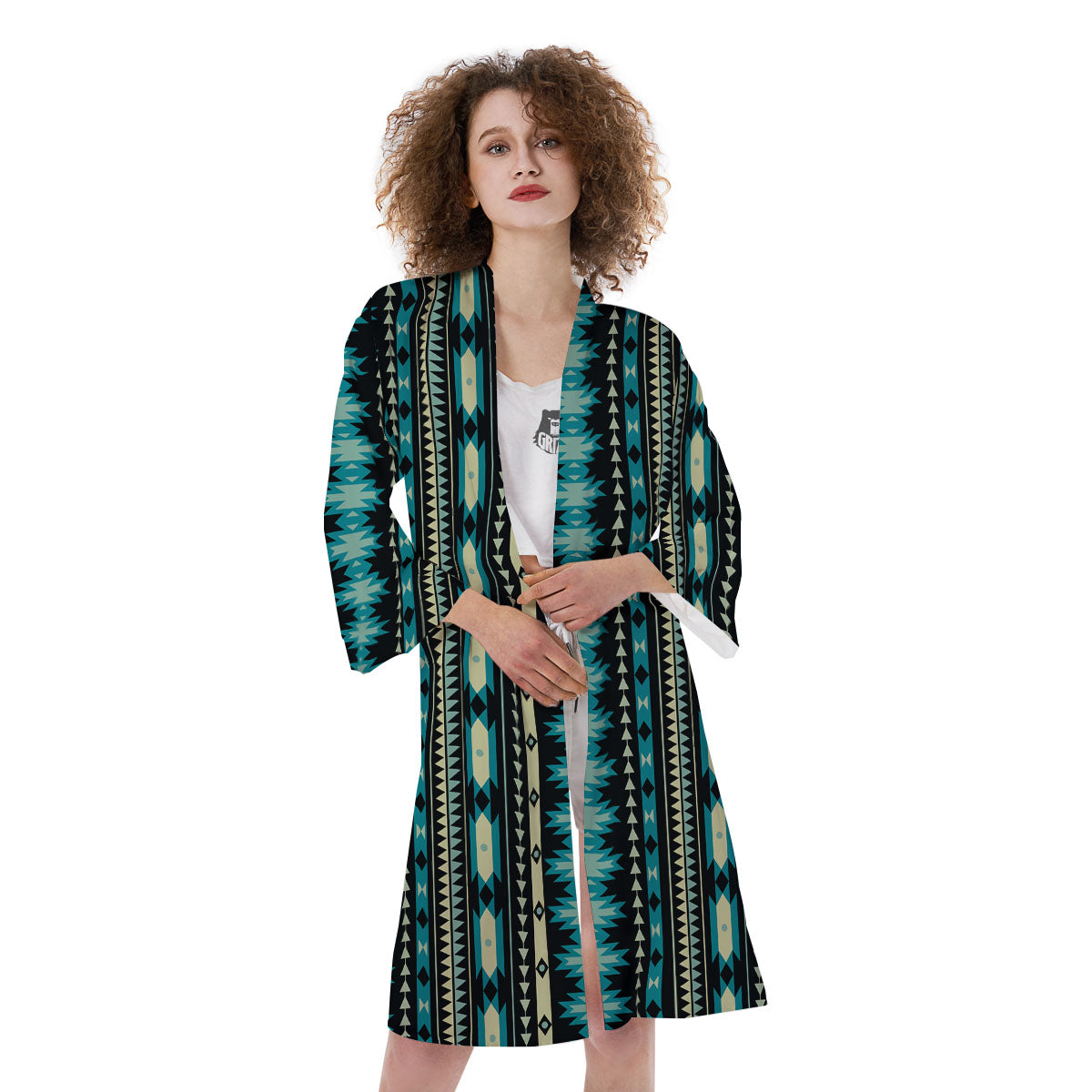 Ethnic Native Print Pattern Kimono-grizzshop