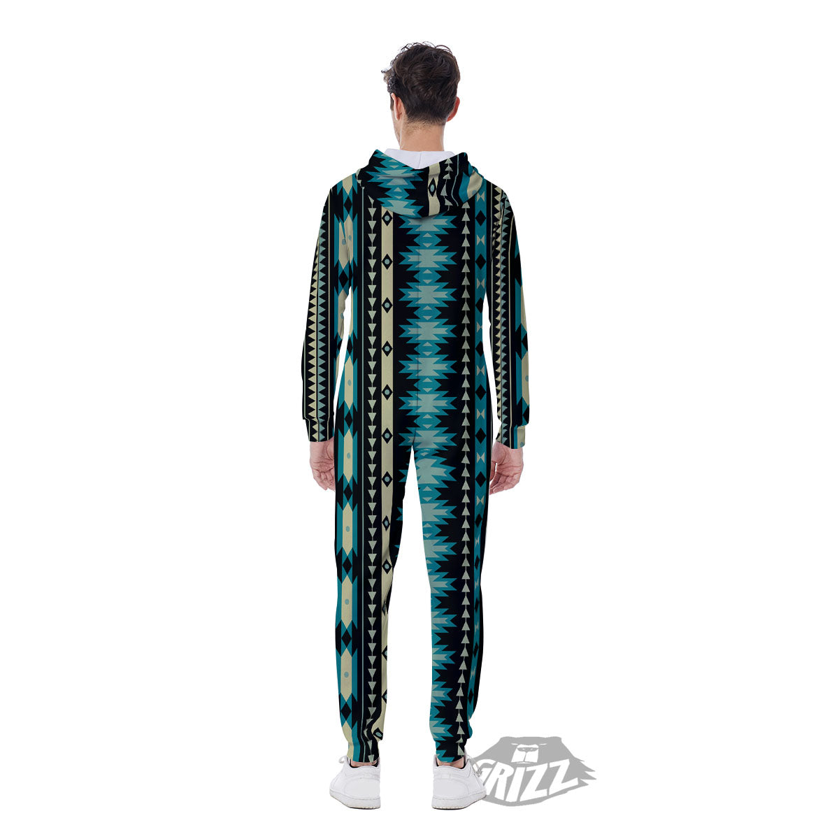 Ethnic Native Print Pattern Men's Jumpsuit-grizzshop