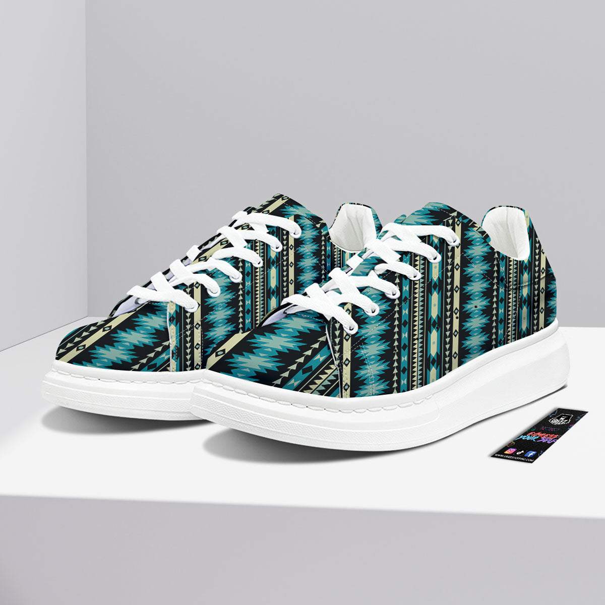 Ethnic Native Print Pattern Platform Shoes-grizzshop