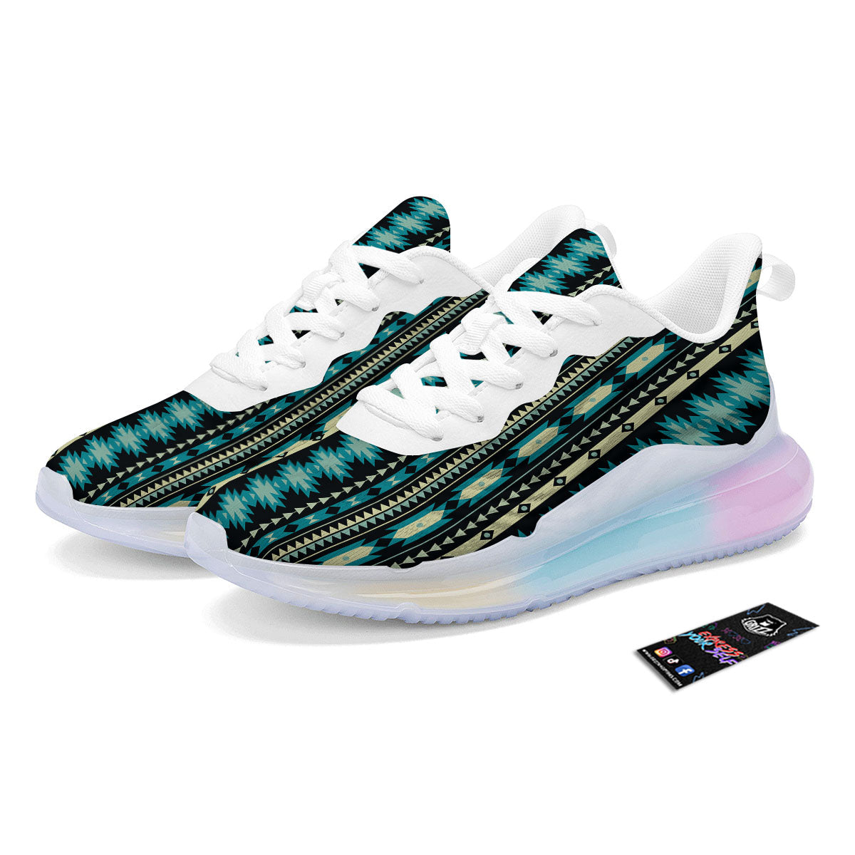 Ethnic Native Print Pattern Running Sneakers-grizzshop