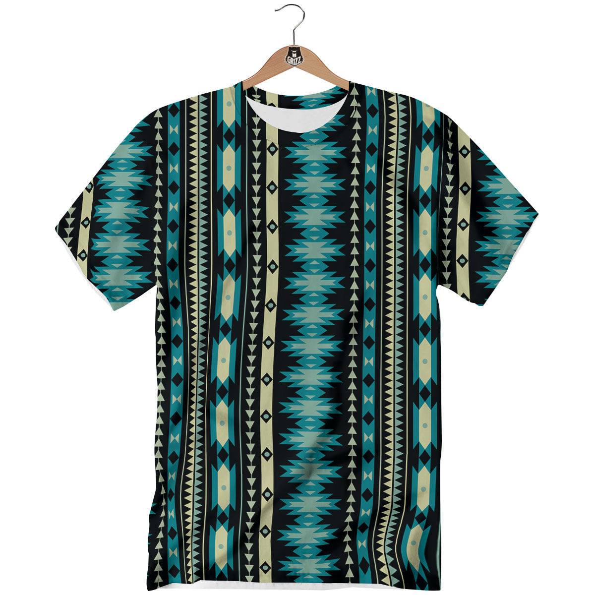 Ethnic Native Print Pattern T-Shirt-grizzshop