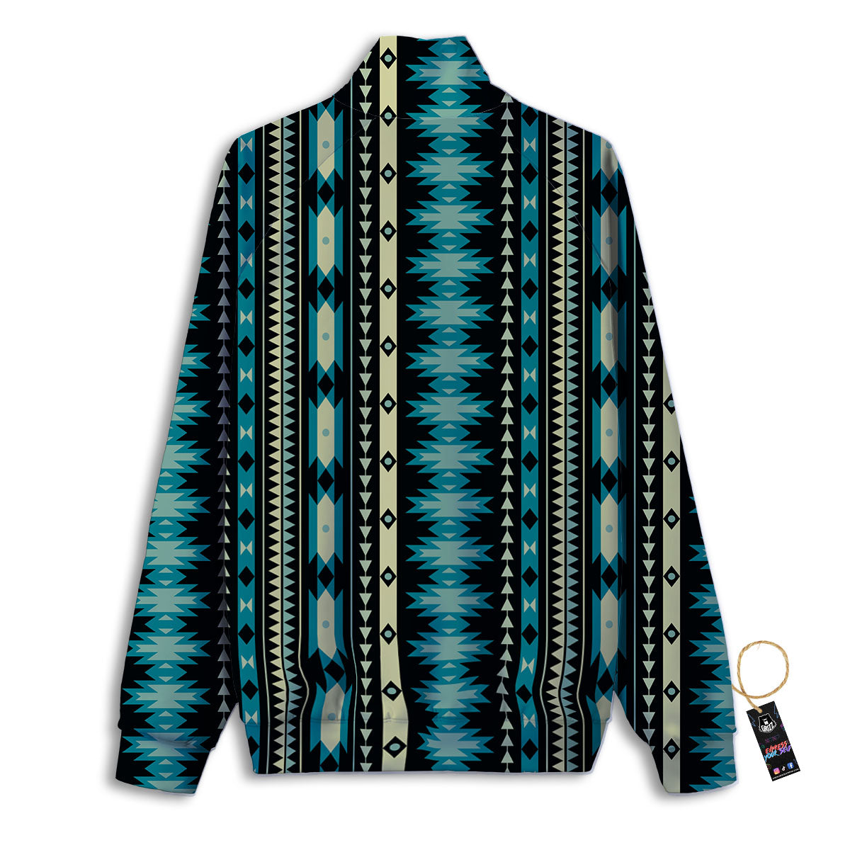 Ethnic Native Print Pattern Track Jacket-grizzshop