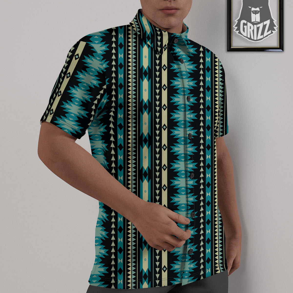Ethnic Native Print Pattern Untucked Shirts-grizzshop