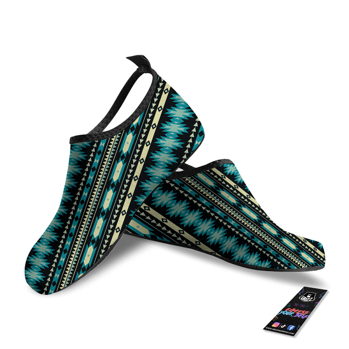 Ethnic Native Print Pattern Water Shoes-grizzshop