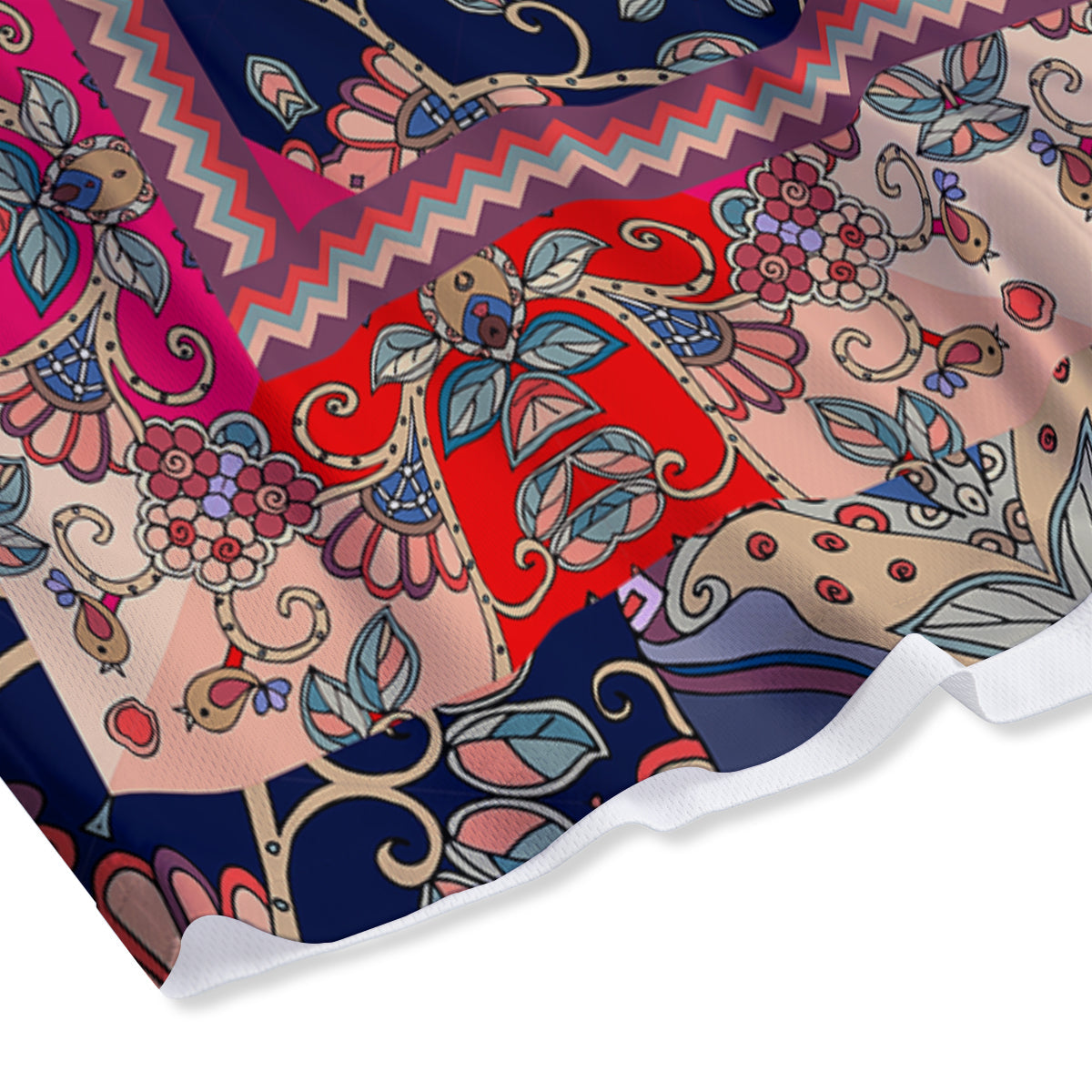 Ethnic Patchwork Square Print Mesh Shorts-grizzshop