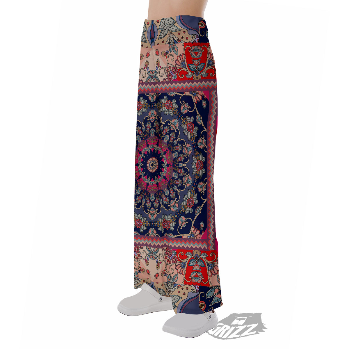 Ethnic Patchwork Square Print Pajama Pants-grizzshop