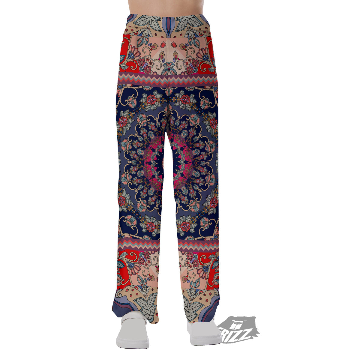 Ethnic Patchwork Square Print Pajama Pants-grizzshop