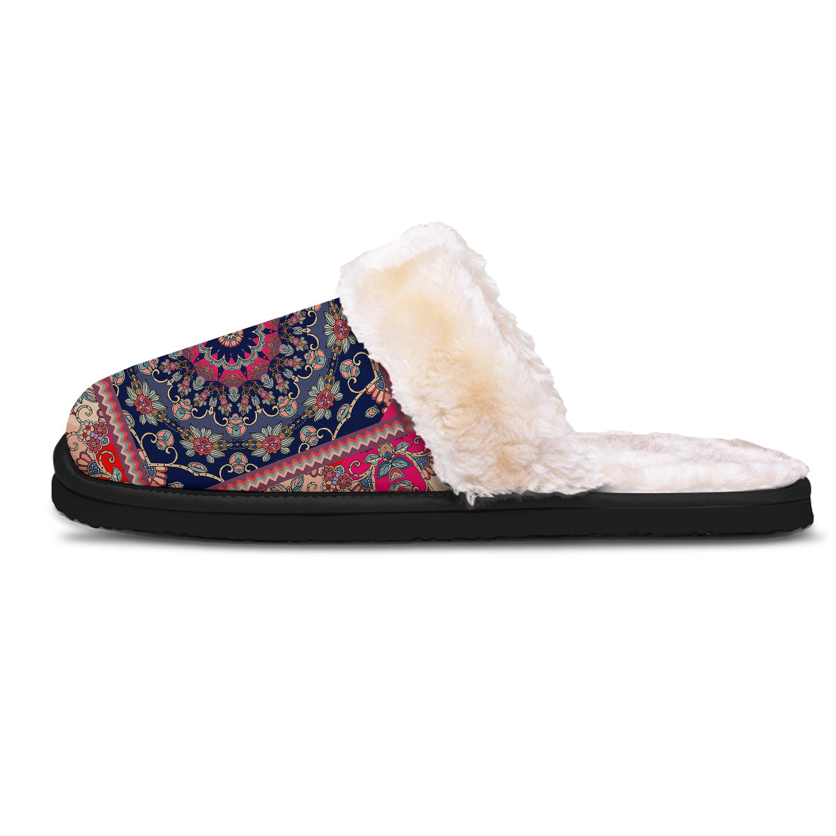 Ethnic Patchwork Square Print Slippers-grizzshop