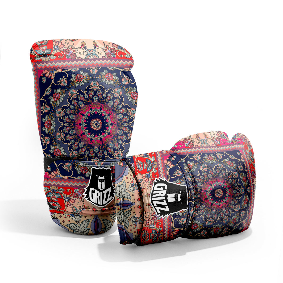 Ethnic Patchwork Square Print Pro Boxing Glove