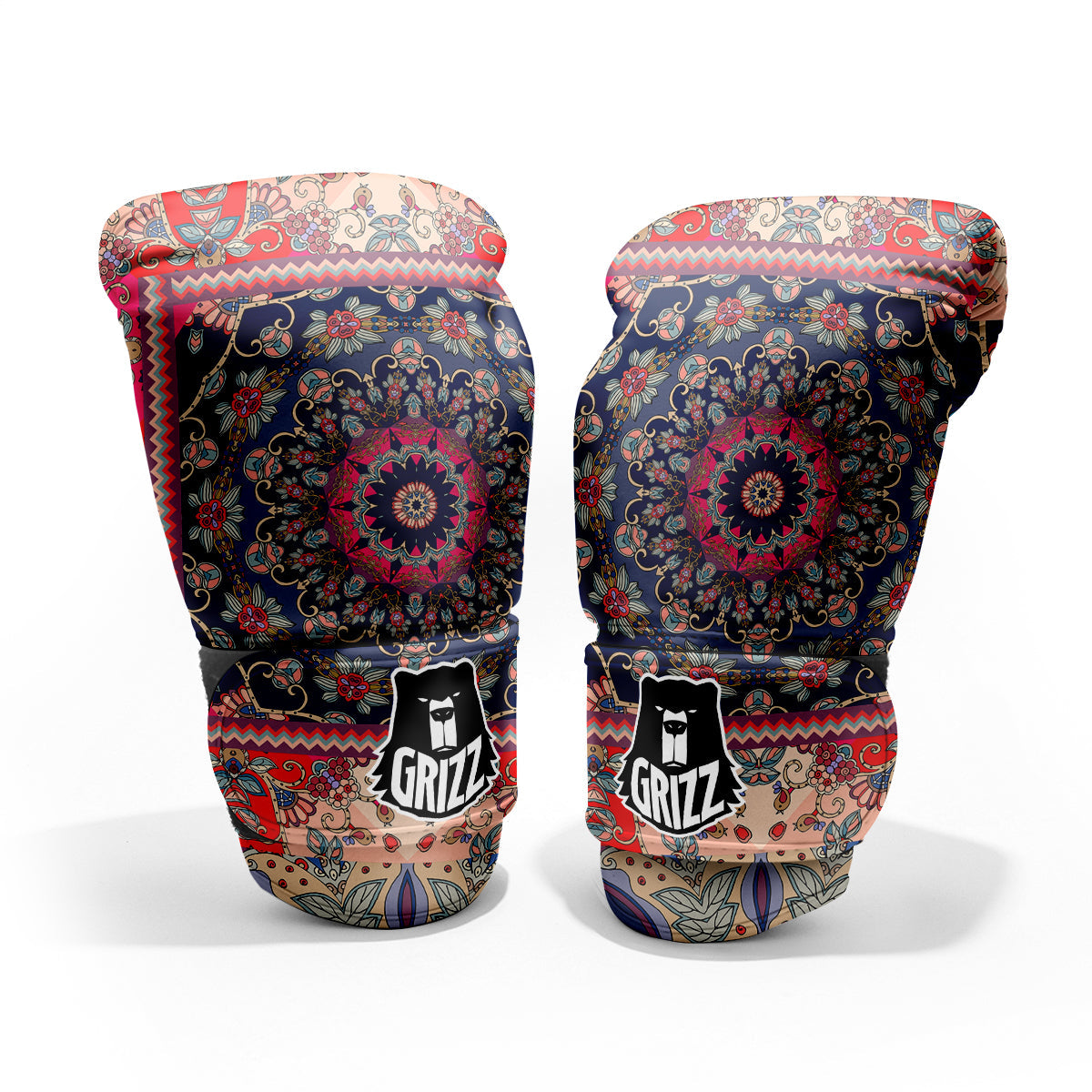 Ethnic Patchwork Square Print Pro Boxing Glove
