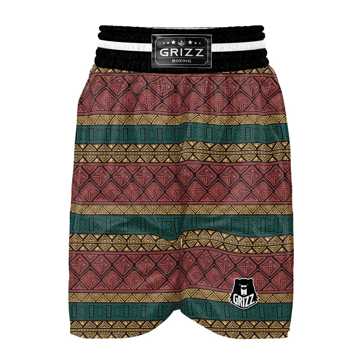 Ethnic Pattern Print Boxing Shorts-grizzshop