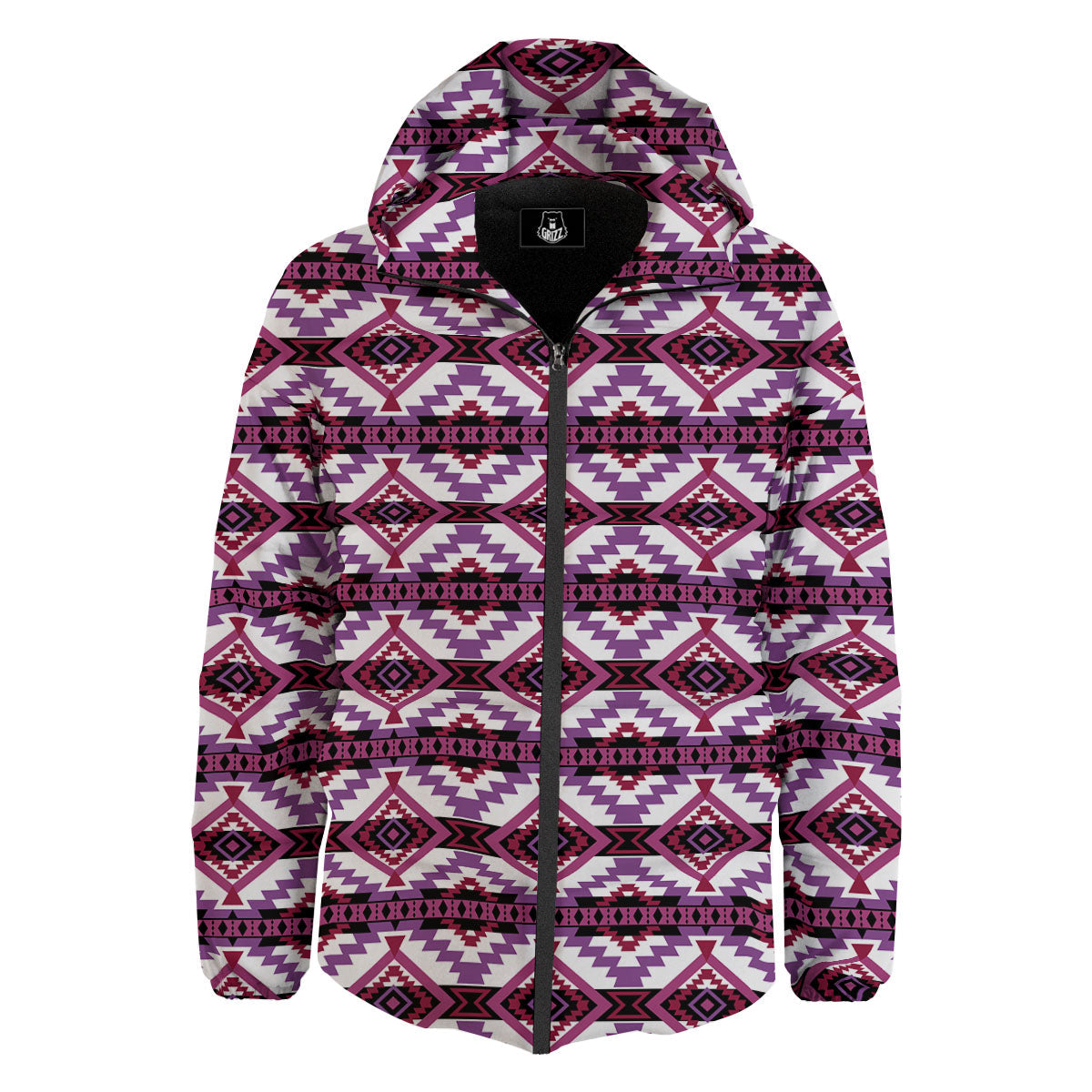 Ethnic Pink African Print Pattern Down Jacket-grizzshop