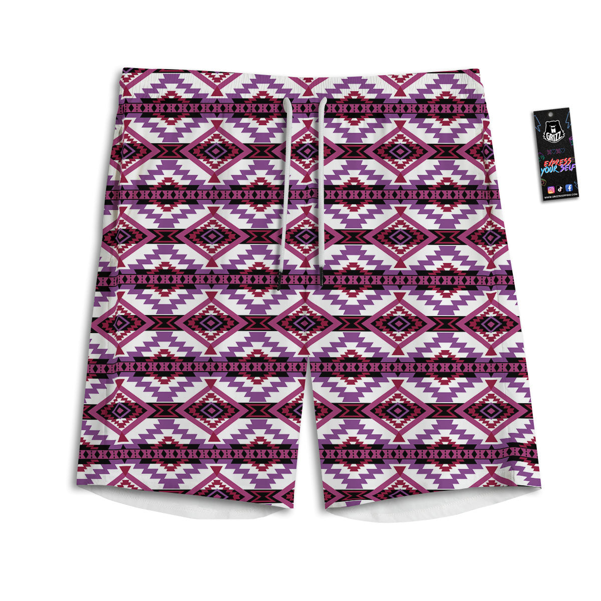 Ethnic Pink African Print Pattern Men's Athletic Shorts