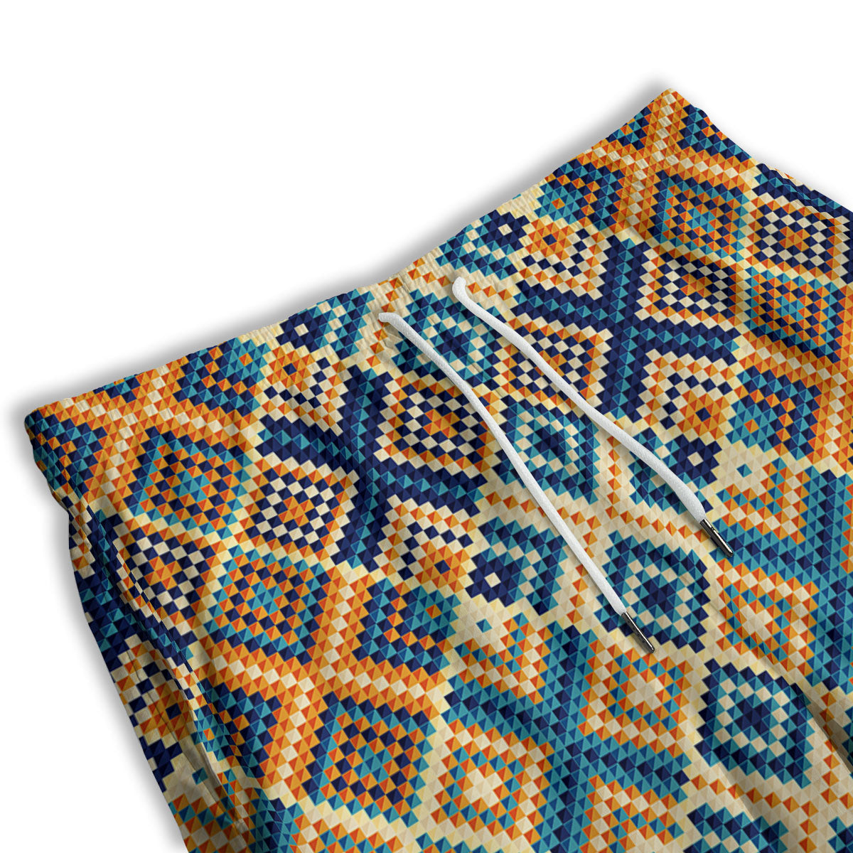Ethnic Pixel Print Pattern Men's Athletic Shorts