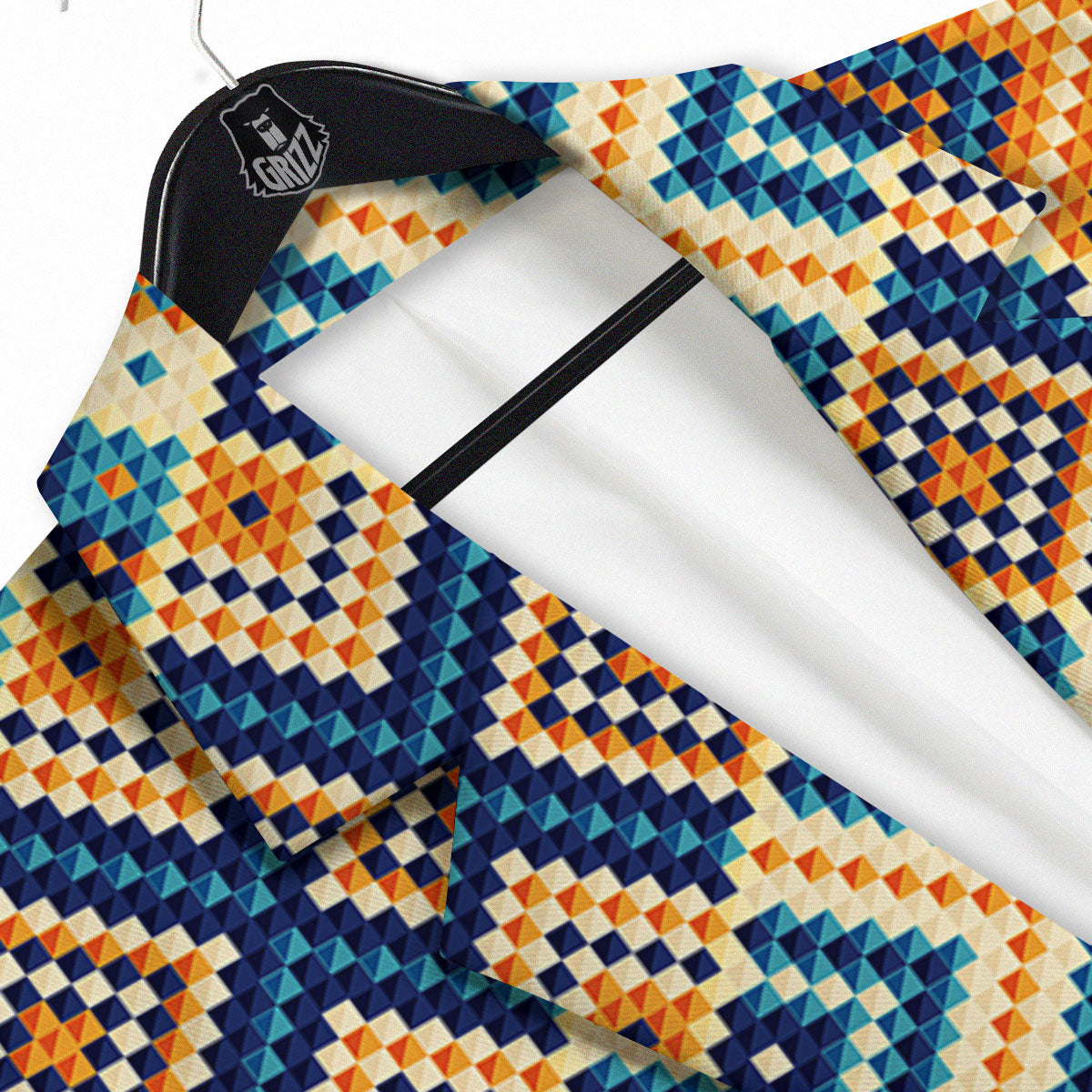 Ethnic Pixel Print Pattern Men's Sport Coat-grizzshop