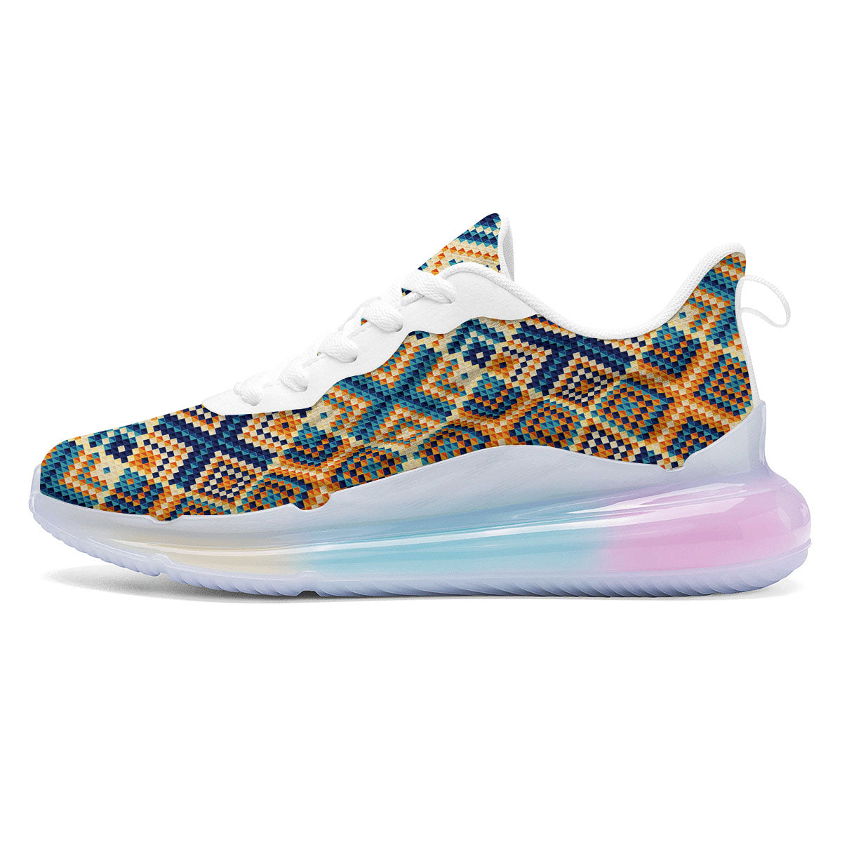 Ethnic Pixel Print Pattern Running Sneakers-grizzshop