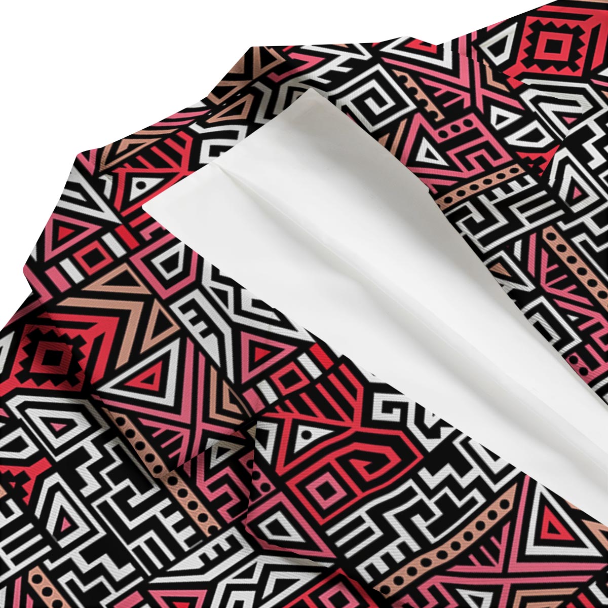 Ethnic Red Print Pattern Men's Blazer-grizzshop