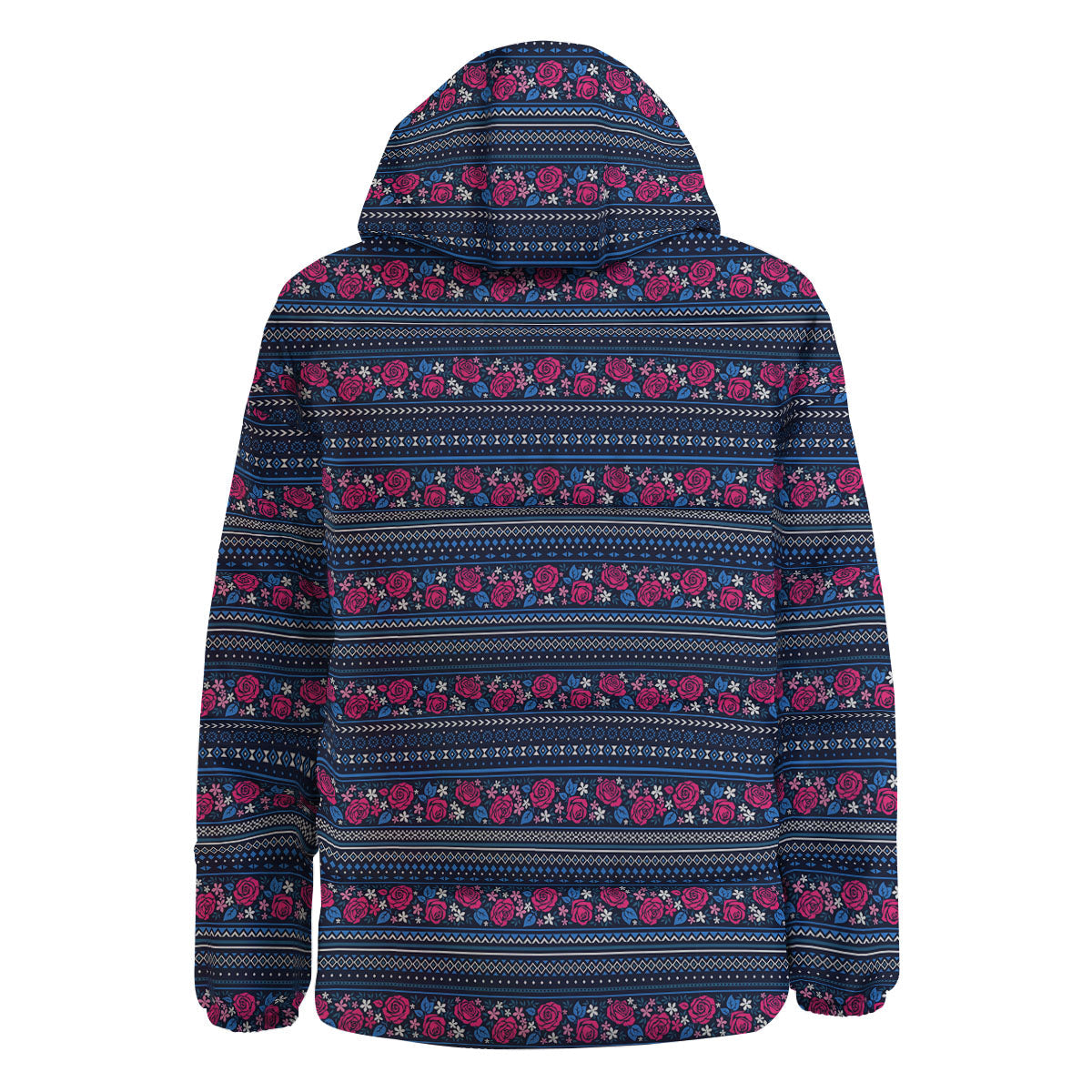 Ethnic Rose Native Tribal Print Pattern Down Jacket-grizzshop