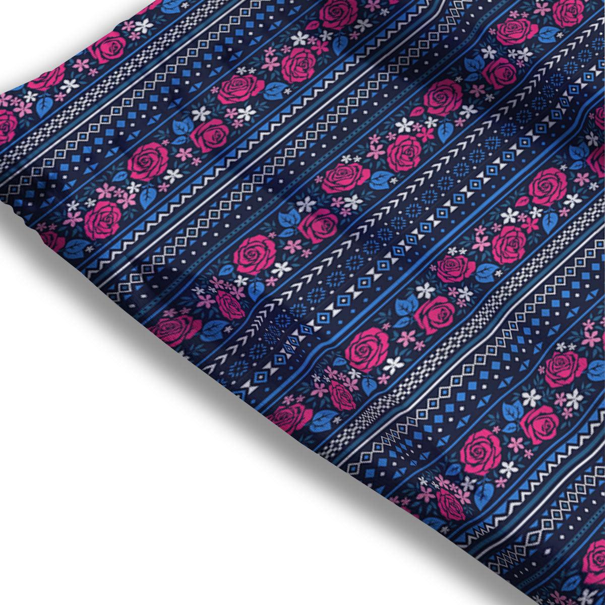 Ethnic Rose Native Tribal Print Pattern Mesh Shorts