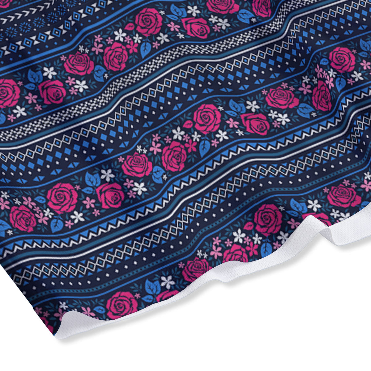 Ethnic Rose Native Tribal Print Pattern Mesh Shorts