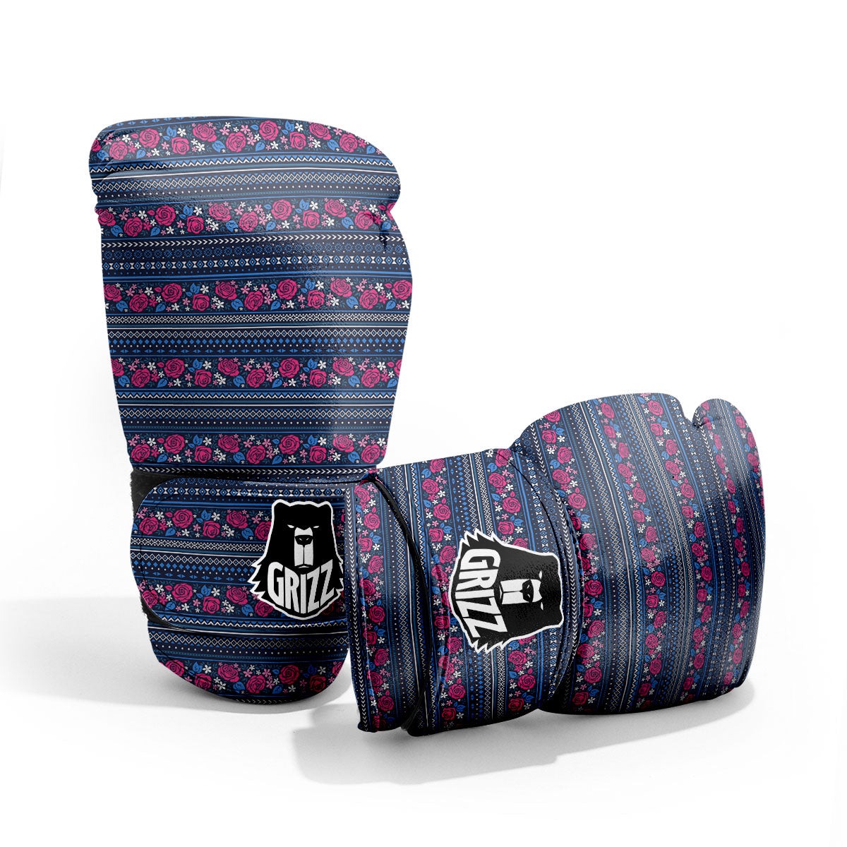 Ethnic Rose Native Tribal Print Pattern Pro Boxing Glove