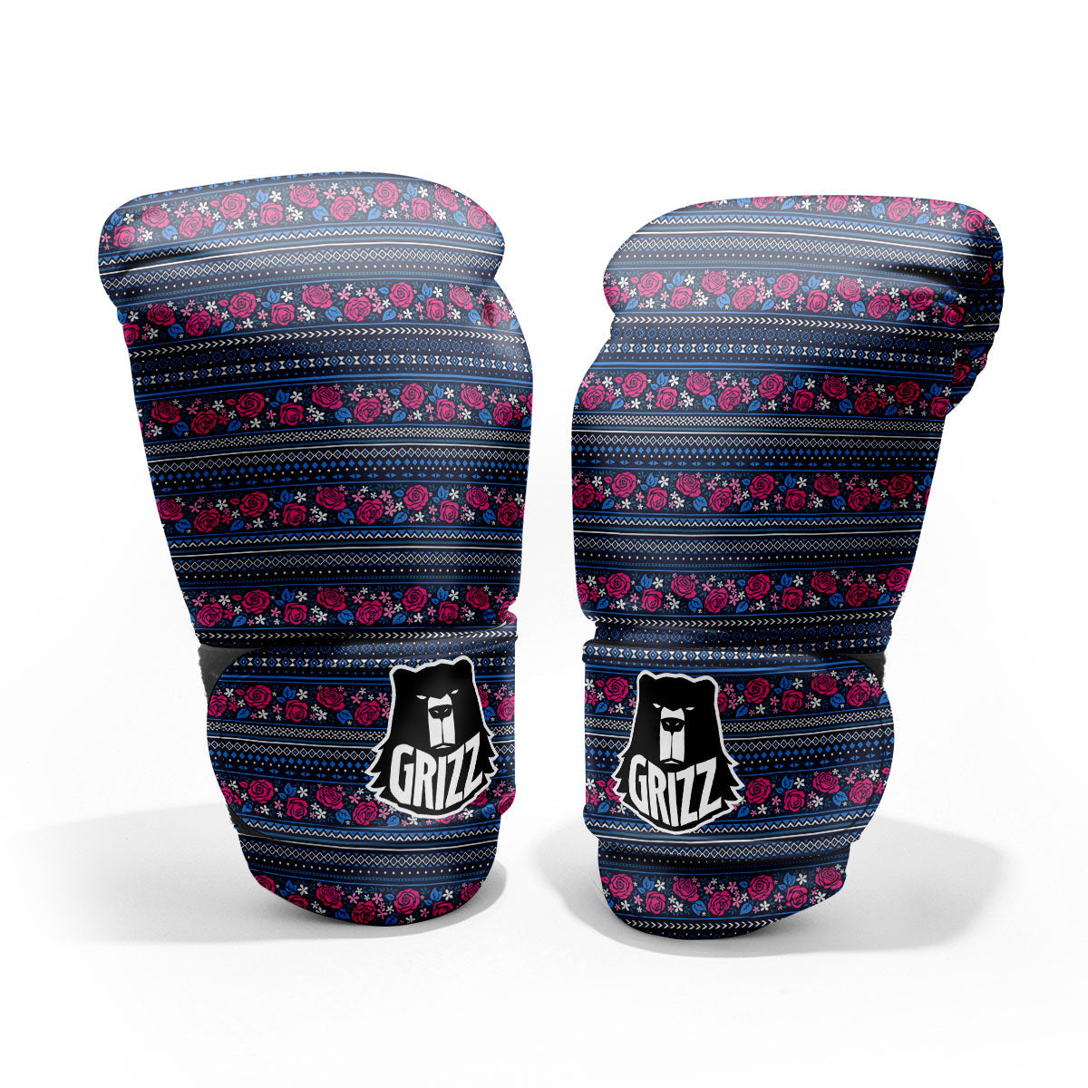 Ethnic Rose Native Tribal Print Pattern Pro Boxing Glove