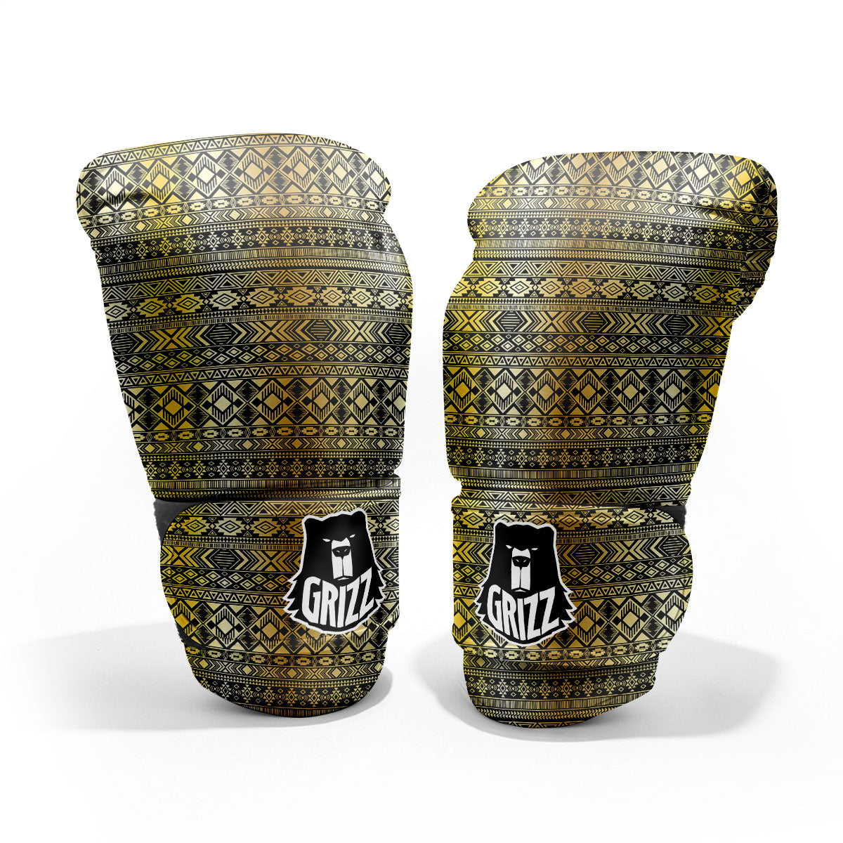 Ethnic Tribal Gold African Print Pattern Pro Boxing Glove